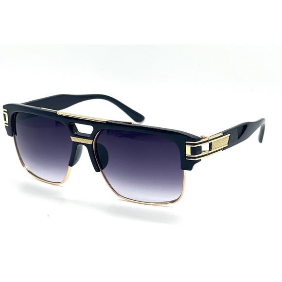 Rectangular Gangster Black Shades Mens‎ Designer Sunglasses Cholo Party Shades - Picture 5 of 9